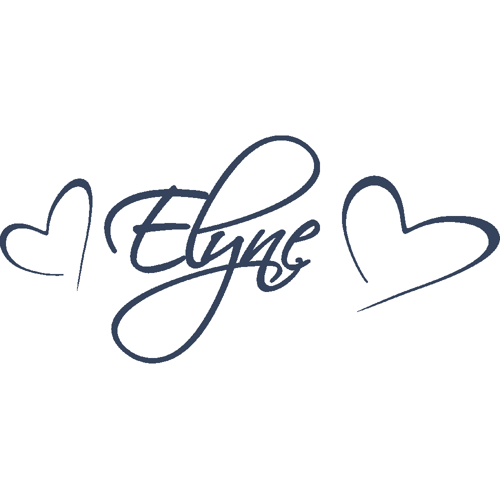 Muur sticker: aanpassing van Elyne Script Coeurs