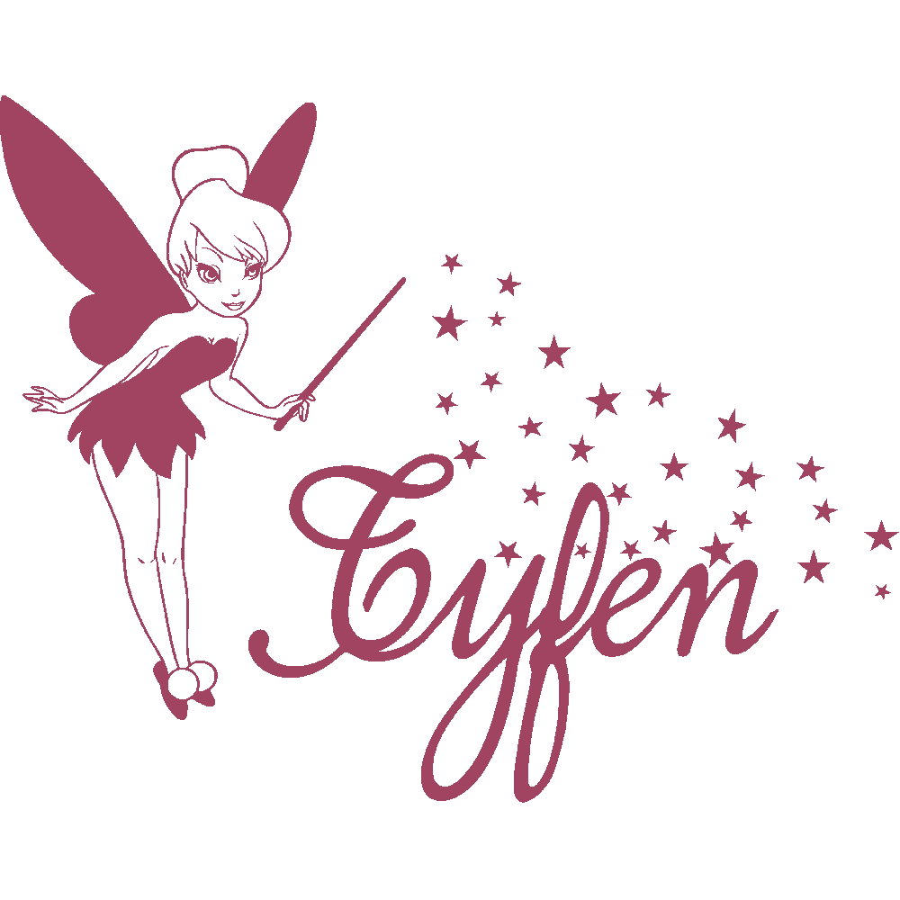 Sticker mural: personnalisation de Typhen Fe Clochette Etoiles 2