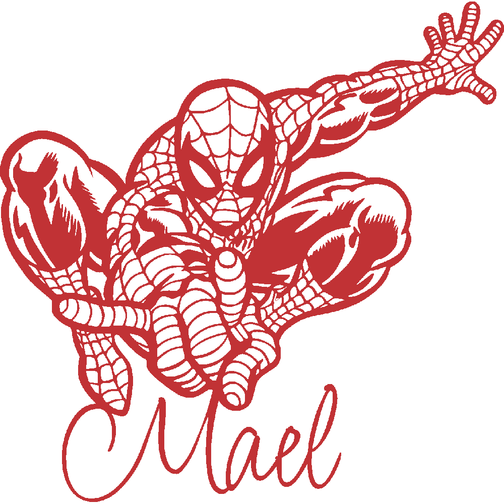 Sticker mural: personnalisation de Mael Spiderman