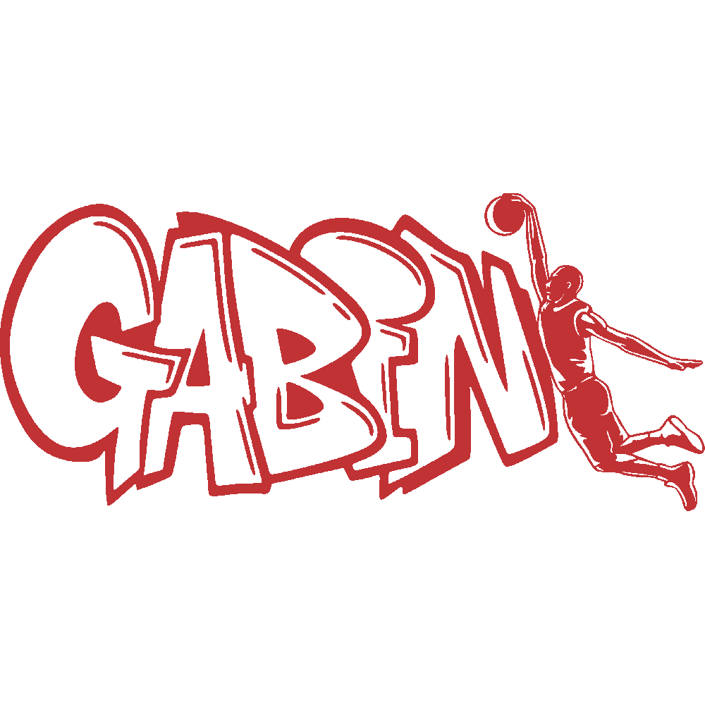 Sticker mural: personnalisation de Gabin Graffiti Basketball