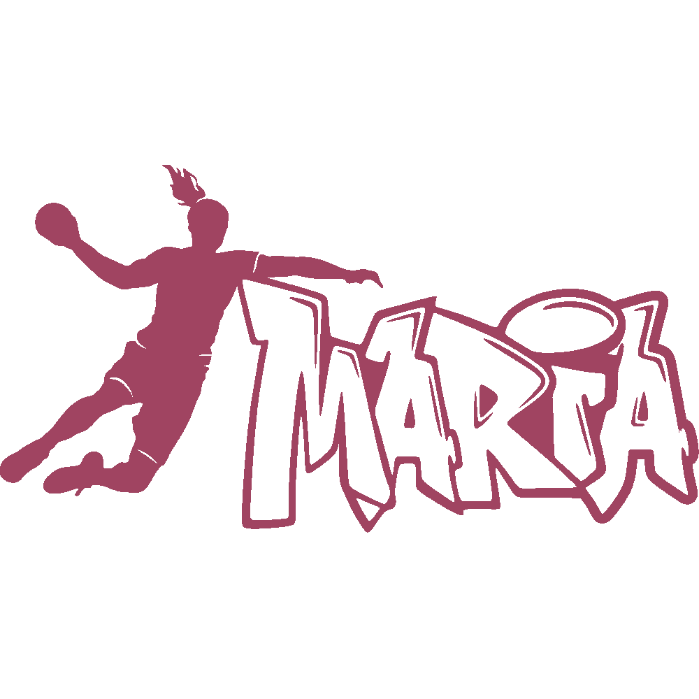 Sticker mural: personnalisation de Maria Graffiti Handball