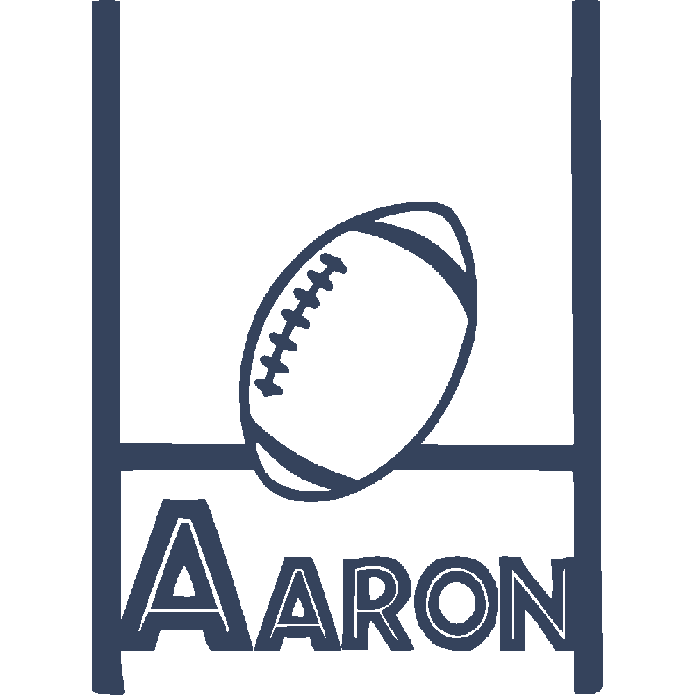 Muur sticker: aanpassing van Aaron Rugby