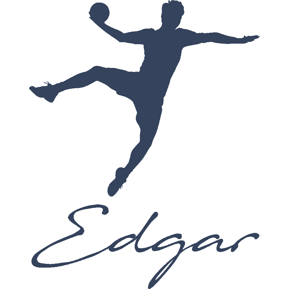 Muur sticker: aanpassing van Edgar Handball Silhouette