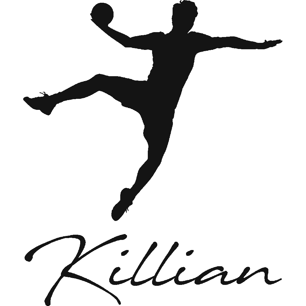 Sticker mural: personnalisation de Killian Handball Silhouette