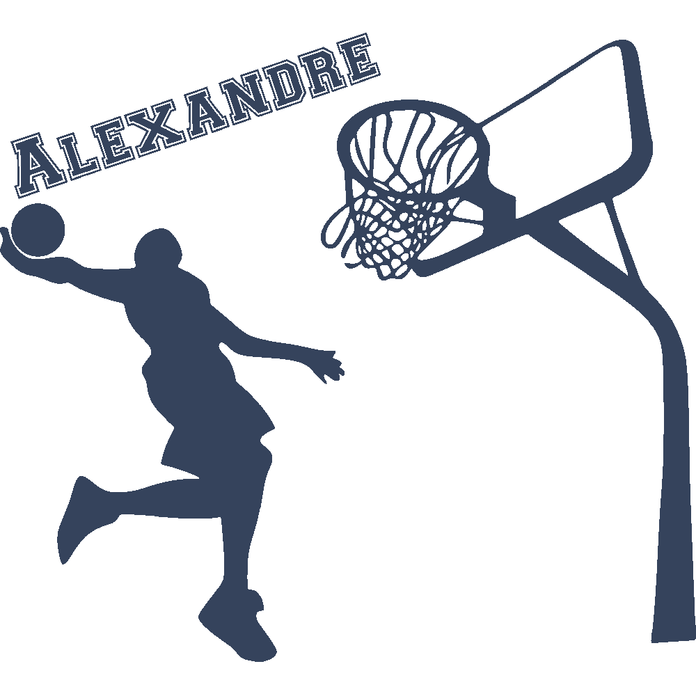 Sticker mural: personnalisation de Alexandre Basketball Dunk
