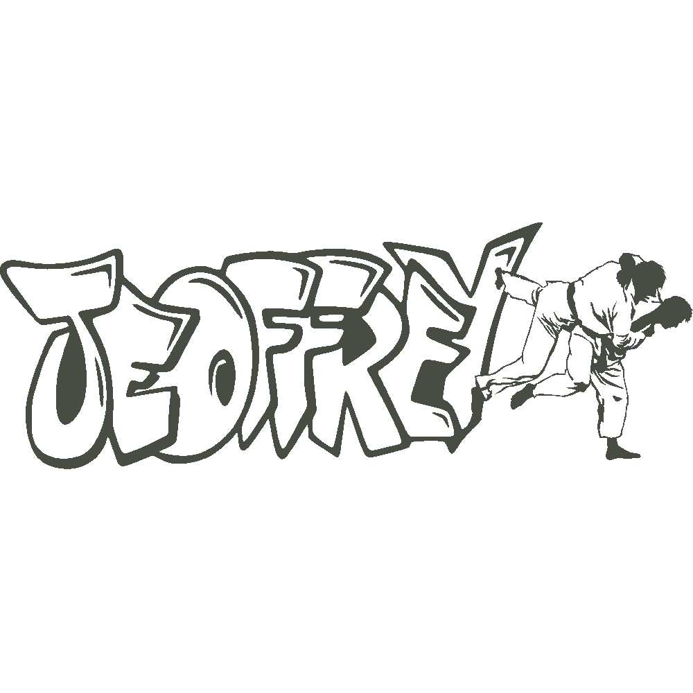 Muur sticker: aanpassing van Jeoffrey Graffiti Judo