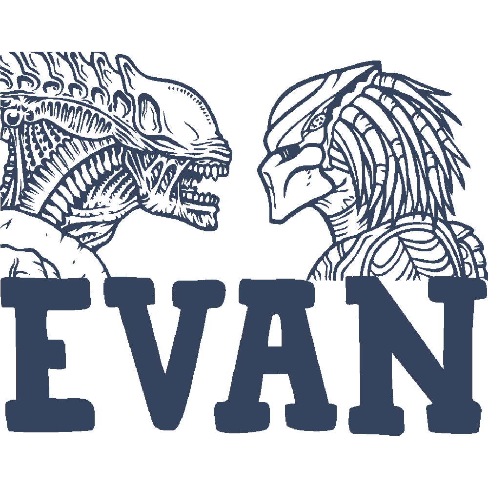 Sticker mural: personnalisation de Evan Alien vs Predator