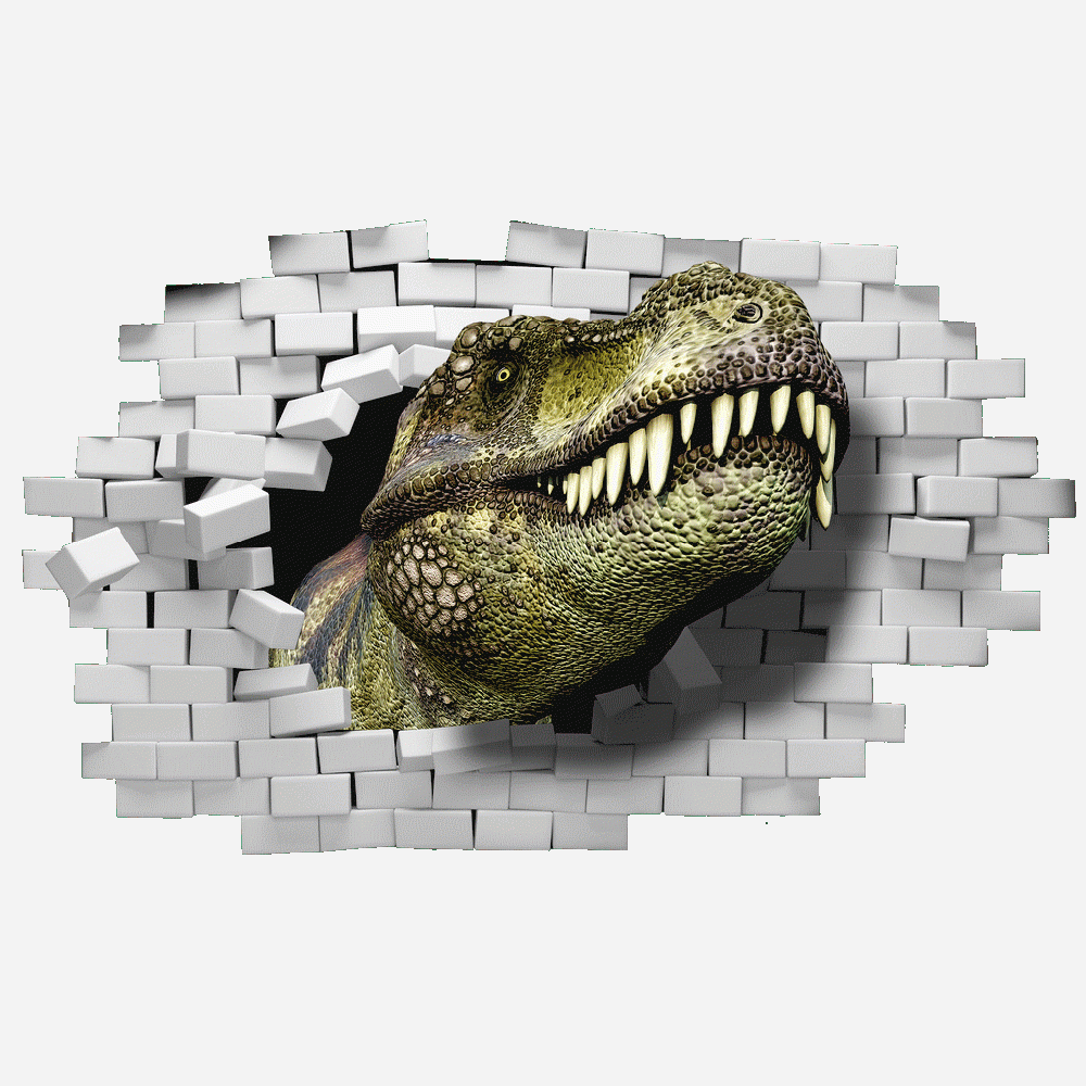 Muur sticker: aanpassing van Dino 3D - Imprim