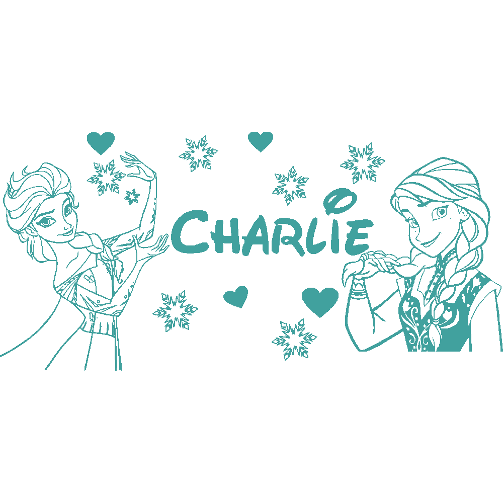 Wall sticker: customization of Charlie Reine des Neiges - Soeurs