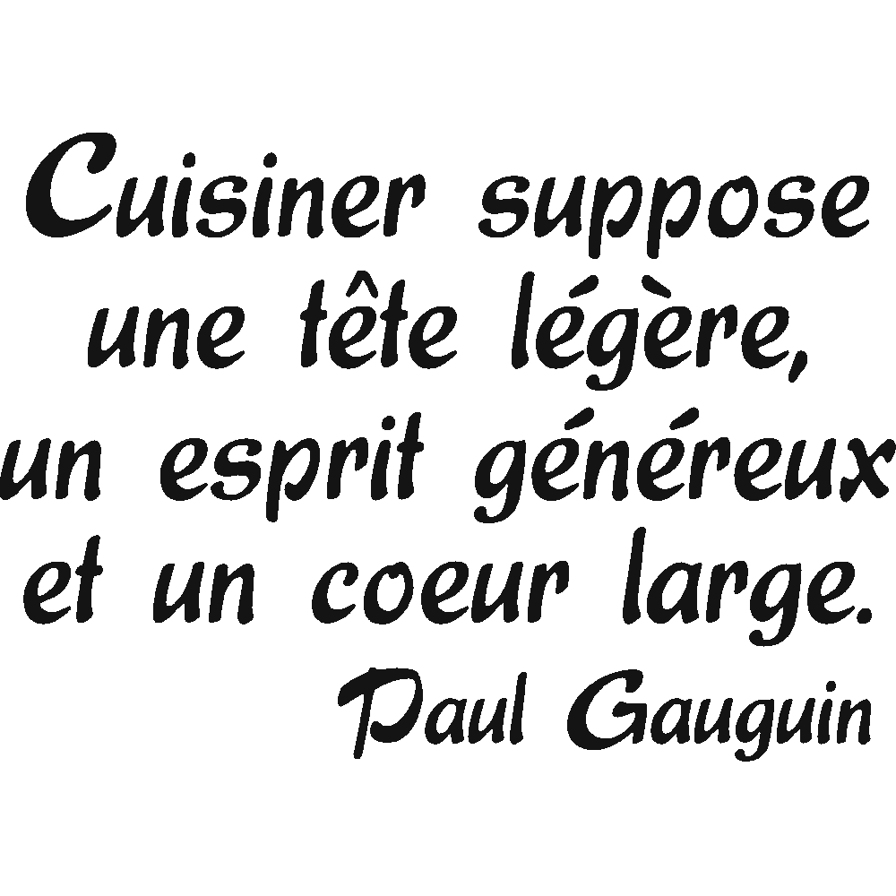 Wall sticker: customization of Cuisiner - Gauguin 2
