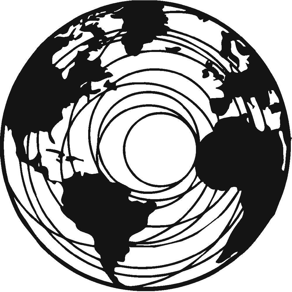 Muur sticker: aanpassing van Carte du monde cercles 2