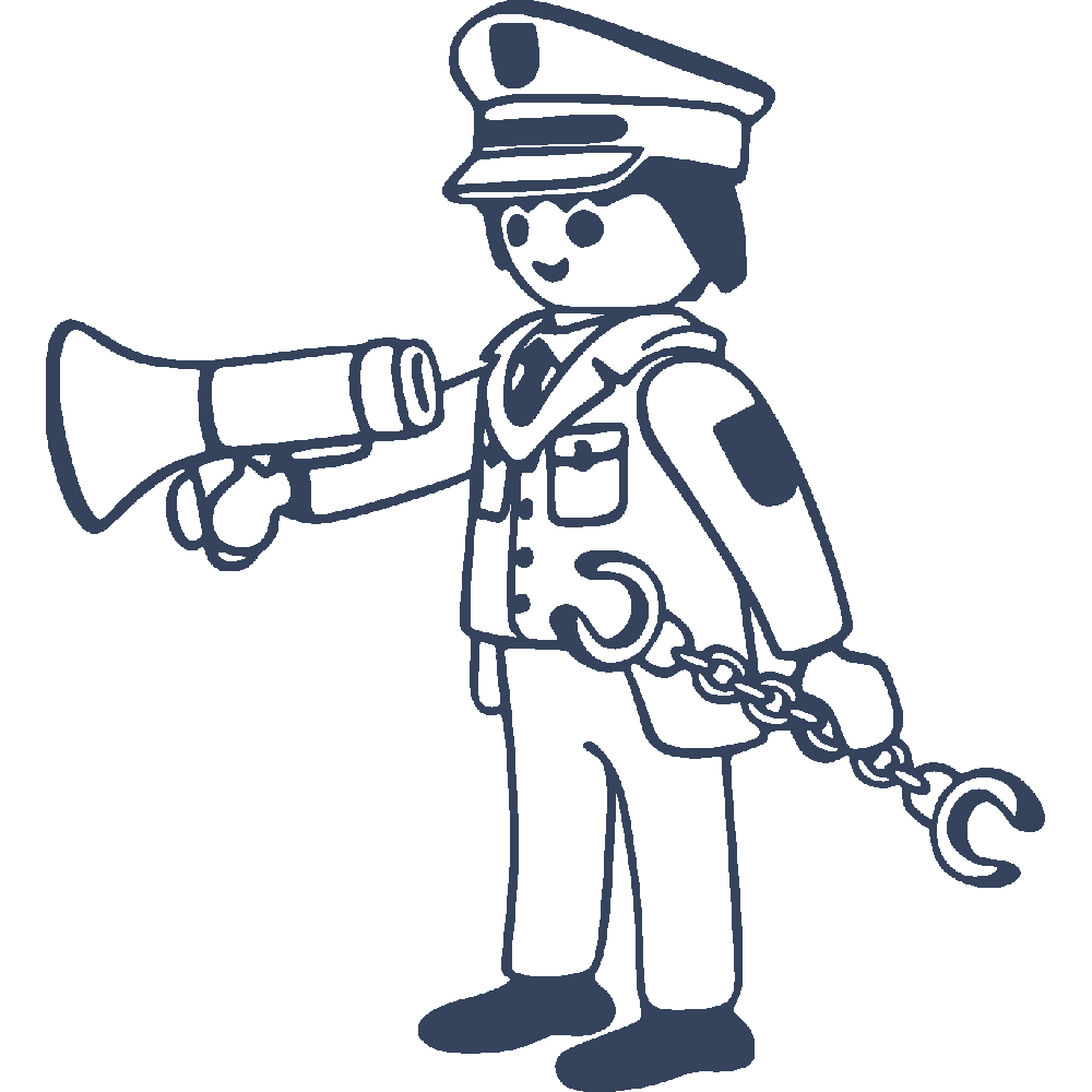 Muur sticker: aanpassing van Playmobil Policier