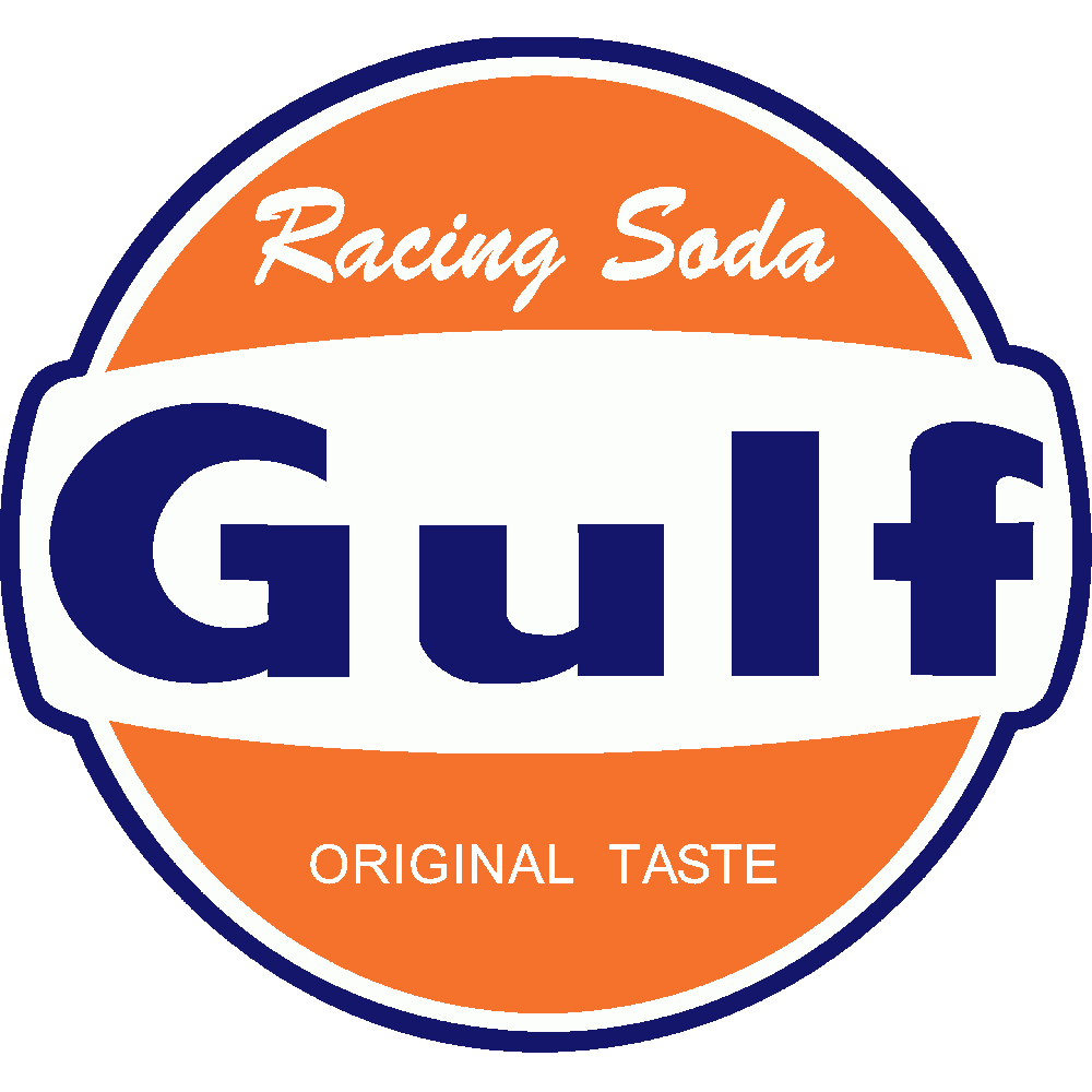 Aanpassing van Gulf Racing Soda Logo Imprim