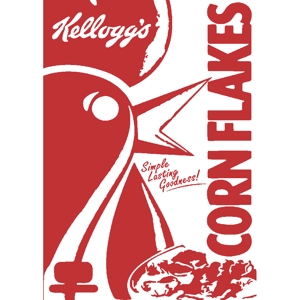 Muur sticker: aanpassing van Kellogg's Corn Flakes