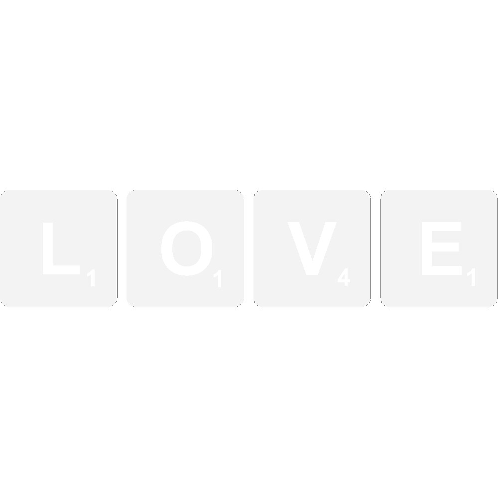Muur sticker: aanpassing van Love Scrabble