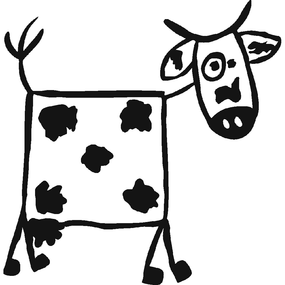 Sticker mural: personnalisation de Vache Carre