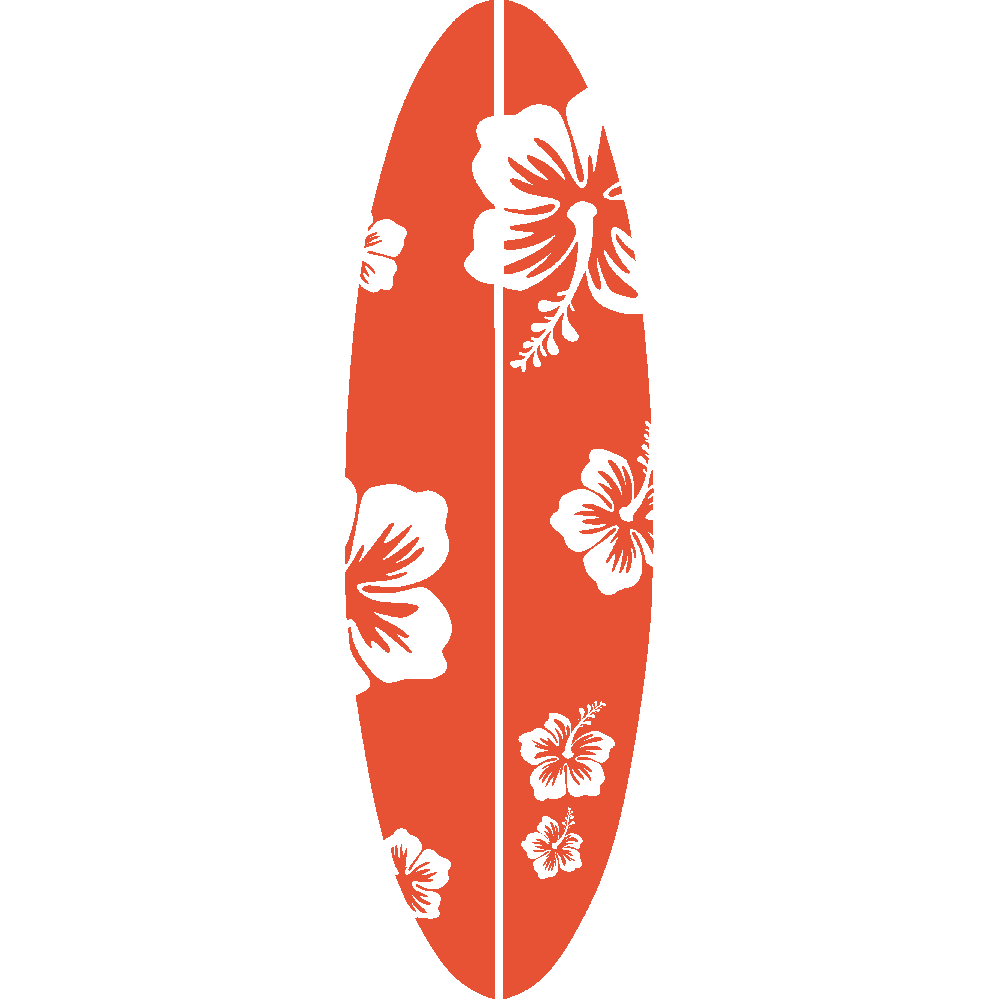 Muur sticker: aanpassing van Surf Hibiscus