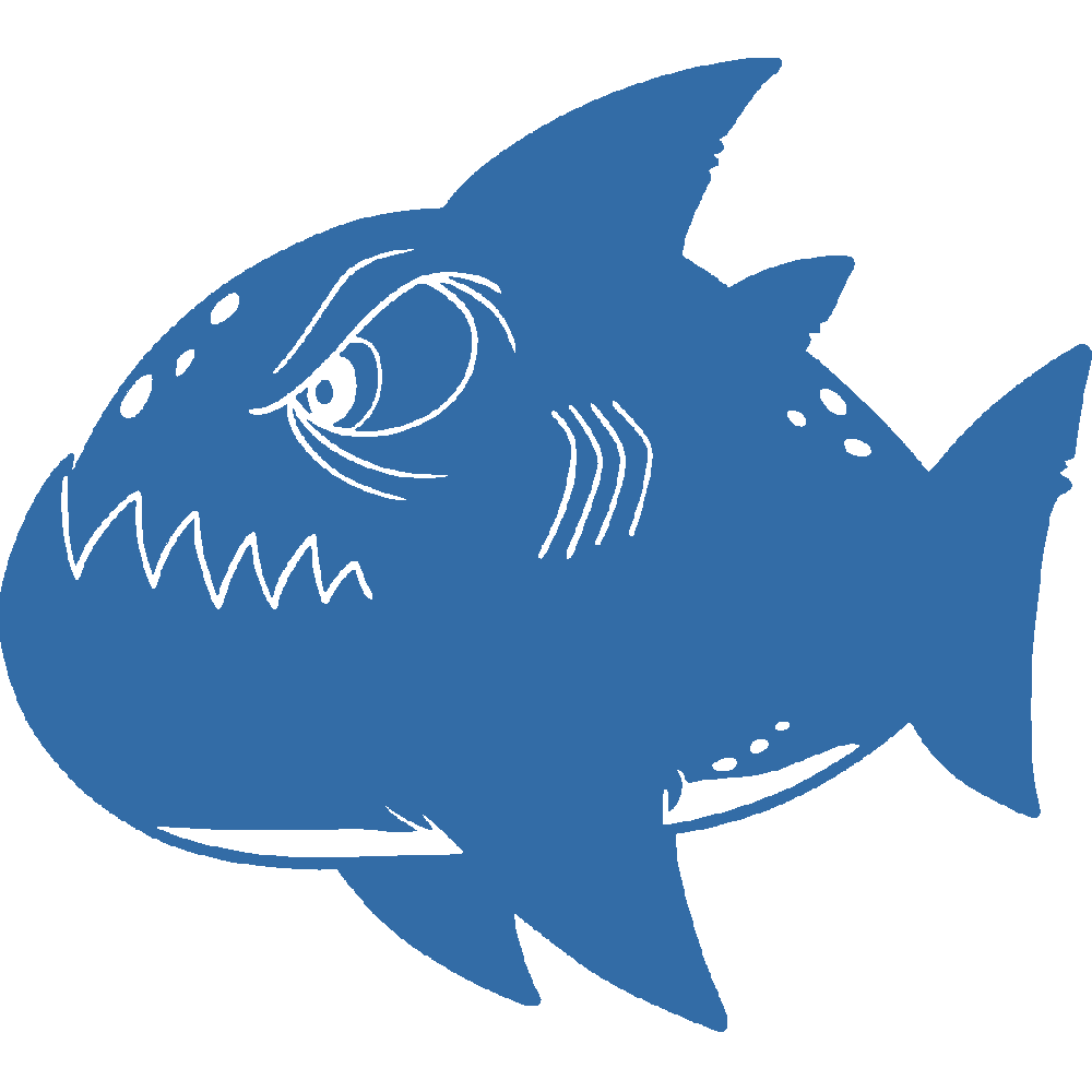 Muur sticker: aanpassing van Requin Cartoon
