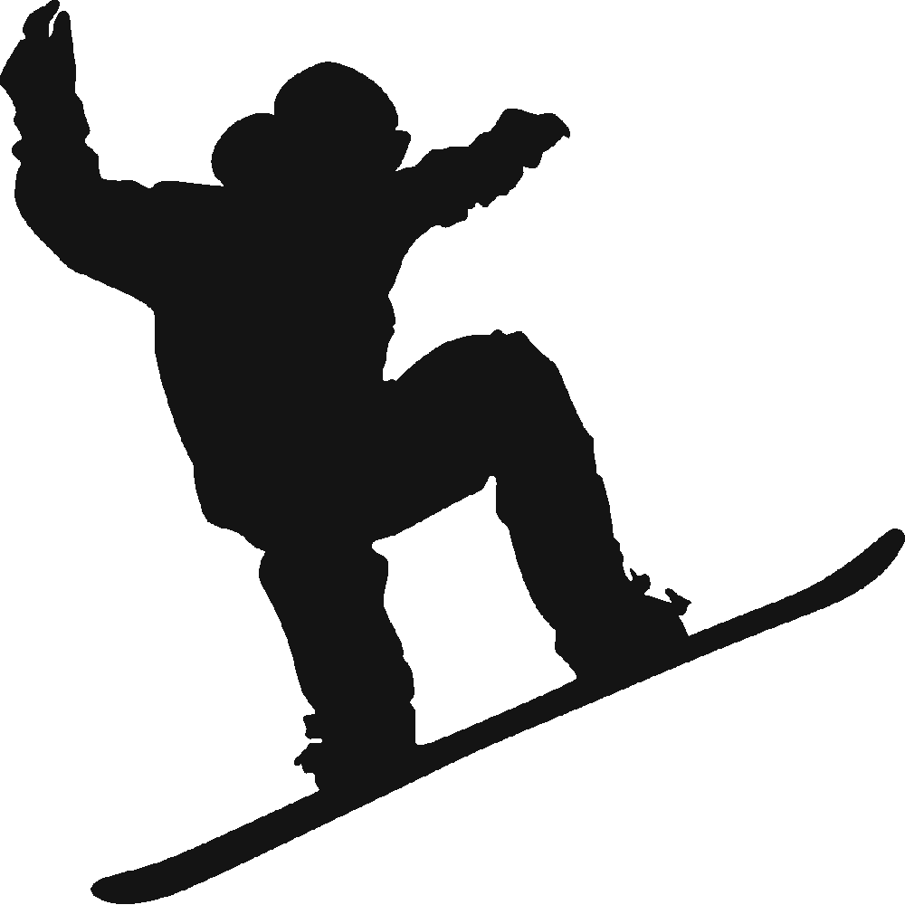Muur sticker: aanpassing van Snowboard 1