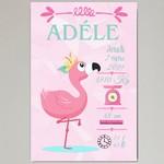 Toile Naissance Flamant Rose