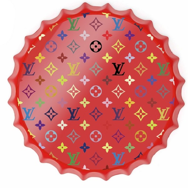 Stickers LV Pattern Circle Dark - Art & Stick