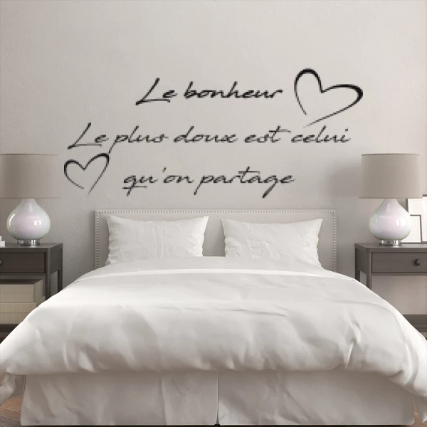 Sticker Bonheur partagé coeurs
