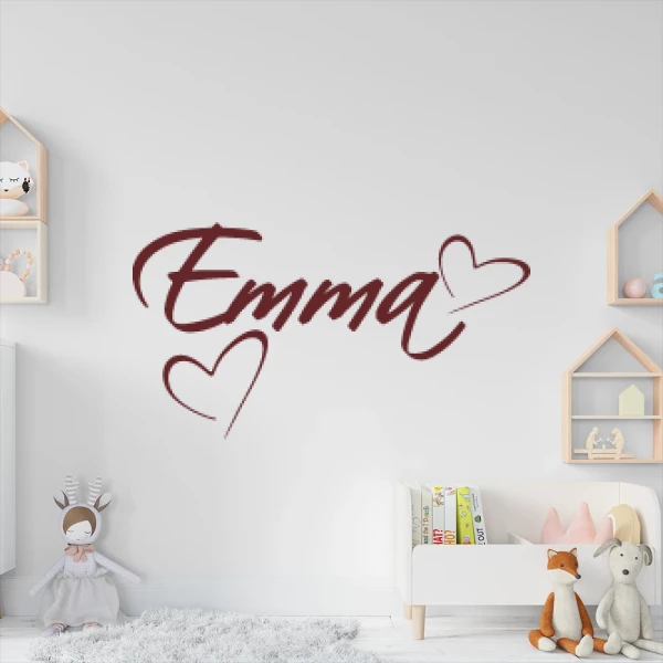 Sticker Emma Script Coeurs