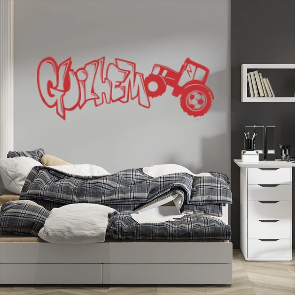 Sticker Guilhem Graffiti Tracteur Foot