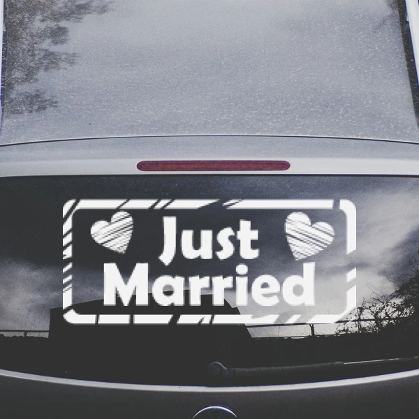 Sticker Just Married - Plaque