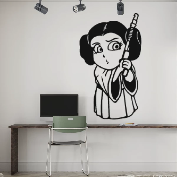 Sticker Star Wars - Princesse Leia - Chibi