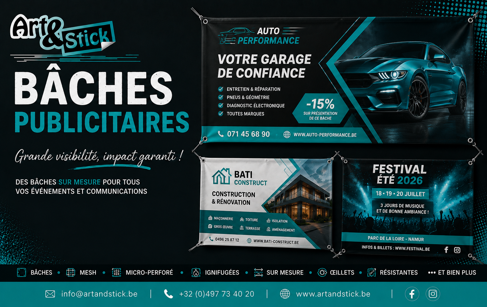 Impression de bâches personnalisées sur mesure en Belgique