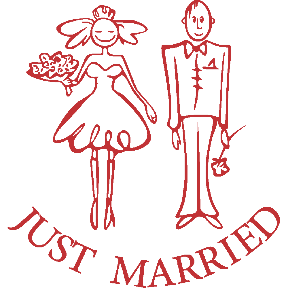 Muur sticker: aanpassing van Just Married
