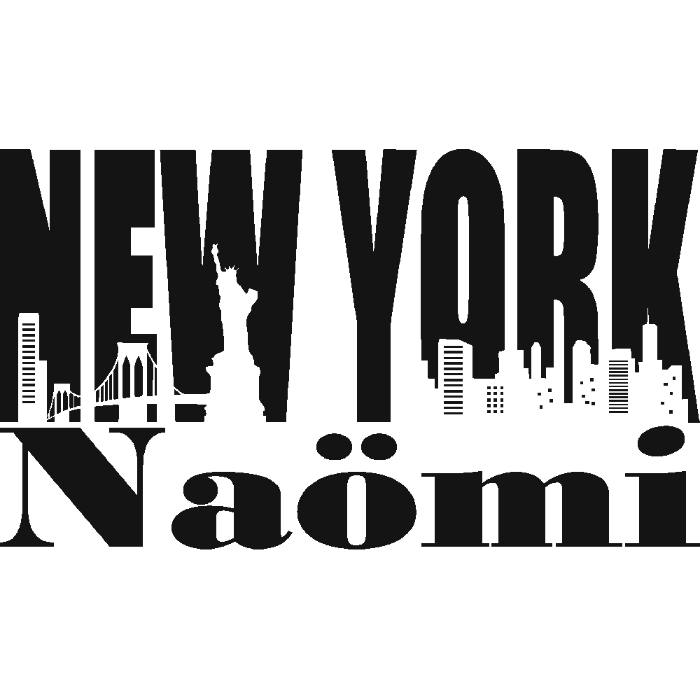 Muur sticker: aanpassing van Nami NY in letters