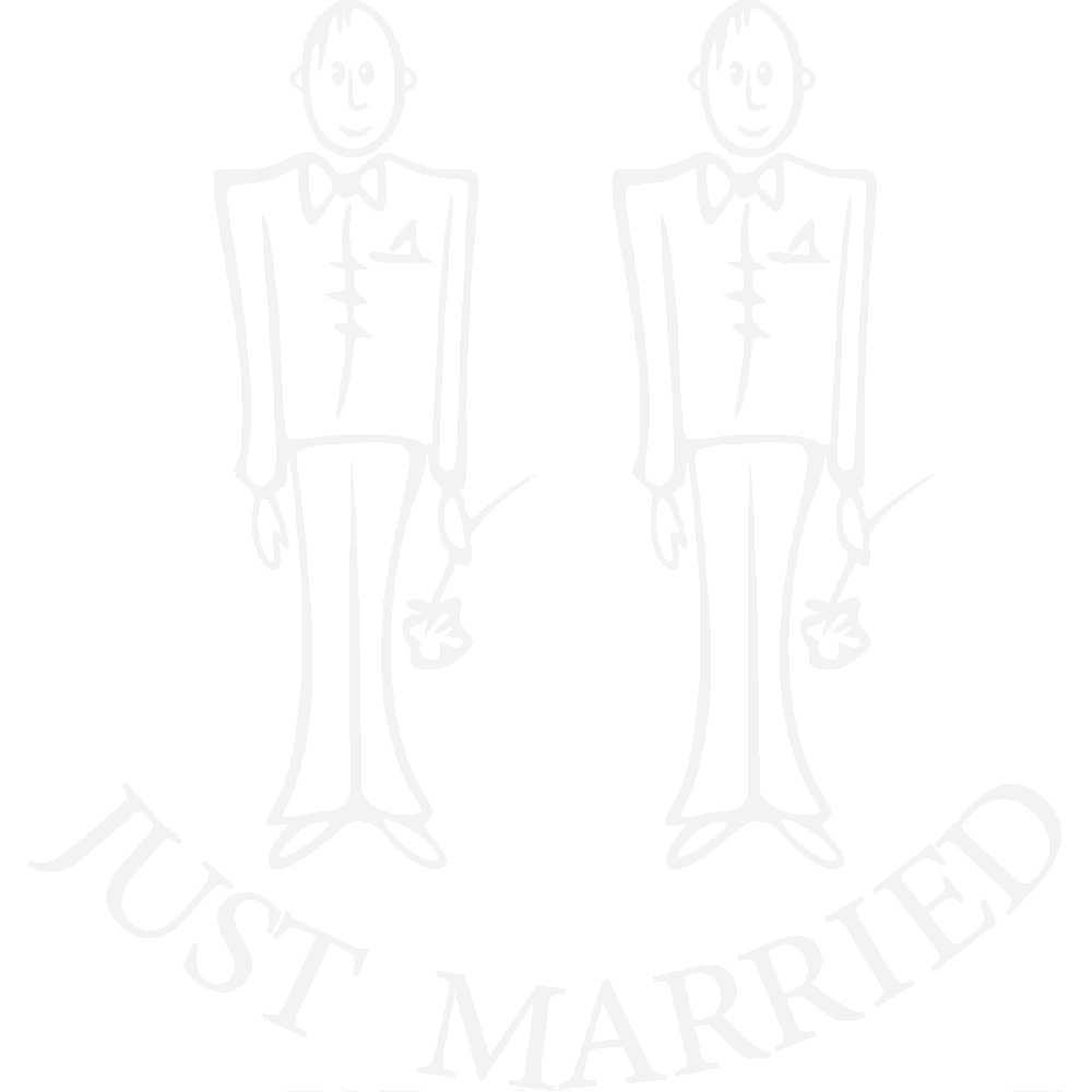 Muur sticker: aanpassing van Just Married - Hommes