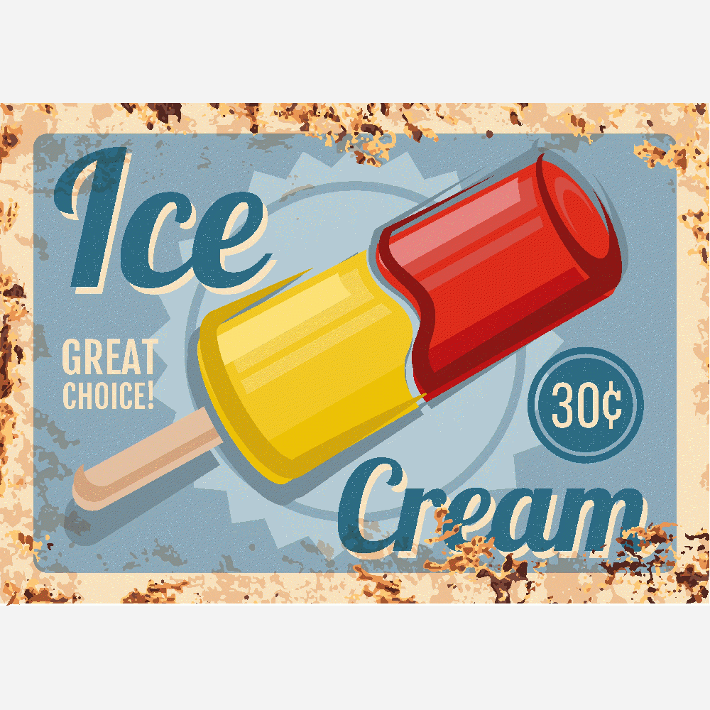 Aanpassing van Dibond Ice Cream Vintage