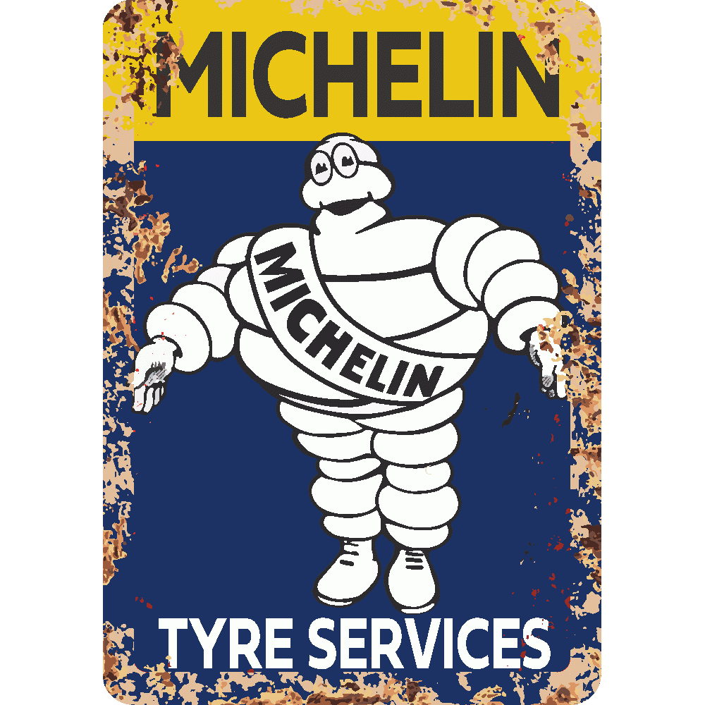 Aanpassing van Dibond Michelin Tyre Services Vintage