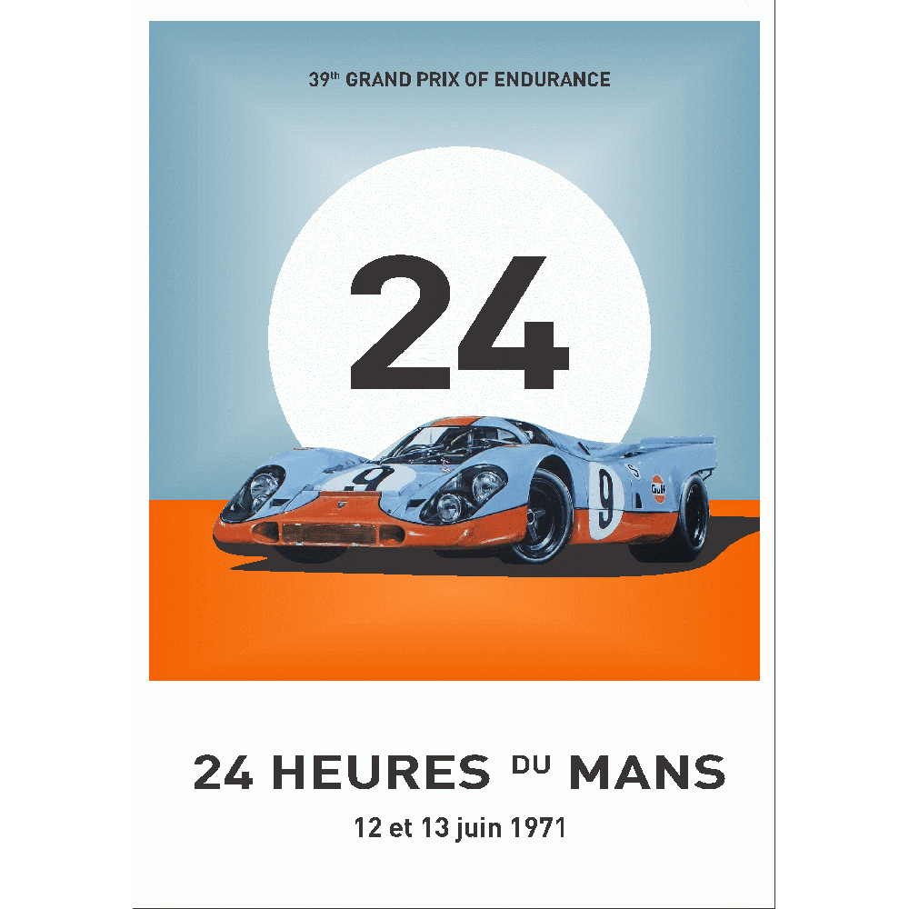 Aanpassing van Affiche 24 Heures du Mans 1971