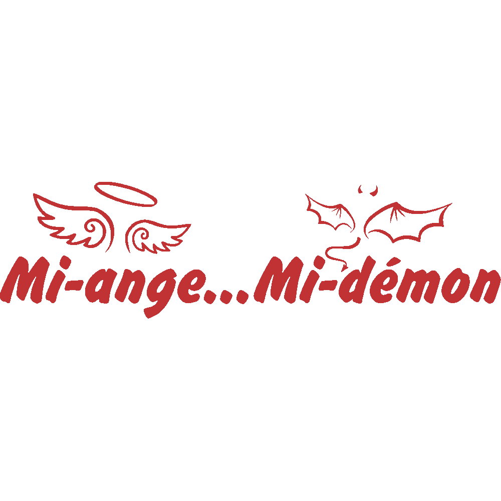 Sticker mural: personnalisation de Mi ange - Mi dmon