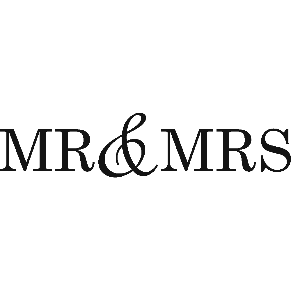 Sticker mural: personnalisation de Mr and Mrs