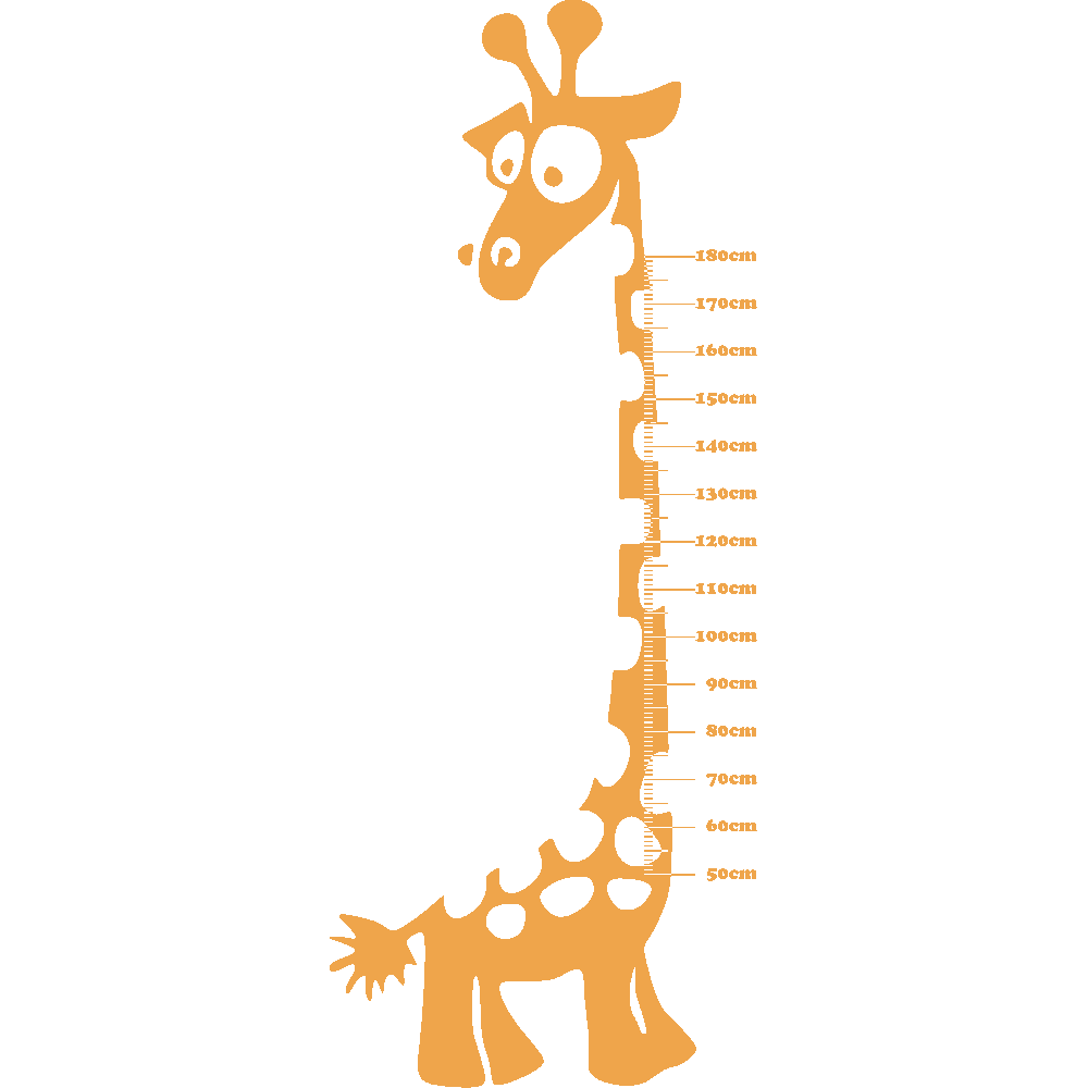 Sticker mural: personnalisation de Toise Girafe